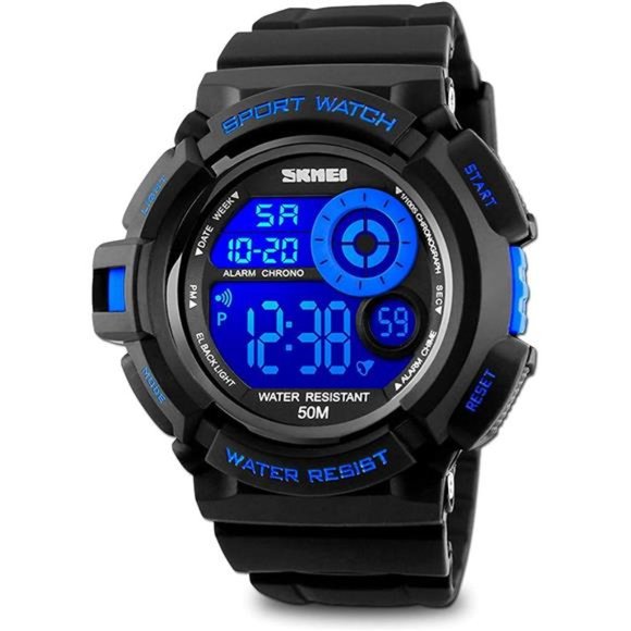 Mens Sport Running Watch, Digital Electronic 50M Waterproof Military Army Sports - Picture 1 of 6